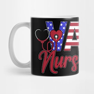 VA Nurse USA Flag 4th of July Mug